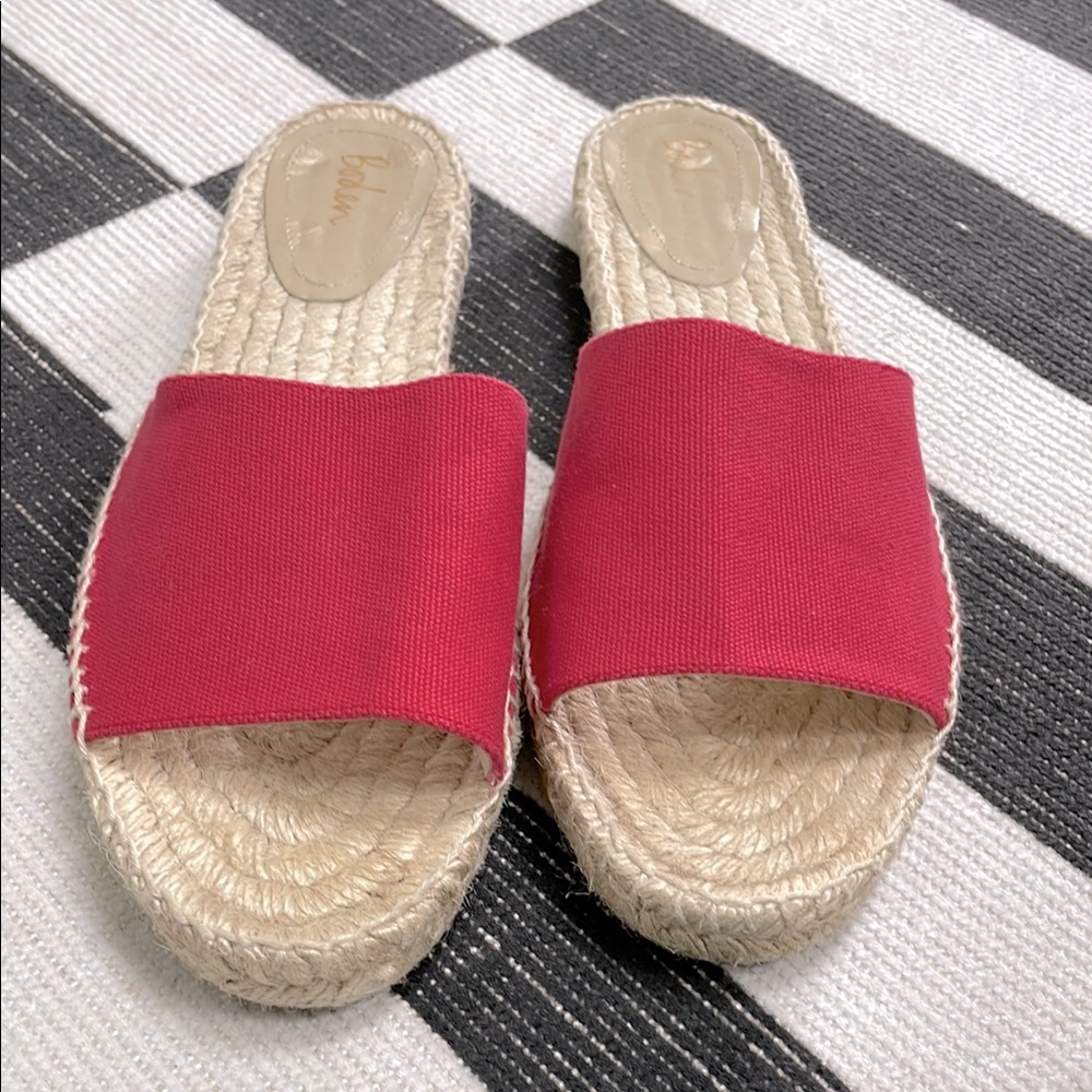 Boden Corrie Fuchsia Espadrille Slides In Hibiscus